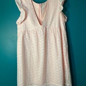 Elegant Pink Eyelet Babydoll Dress with built in shorts!